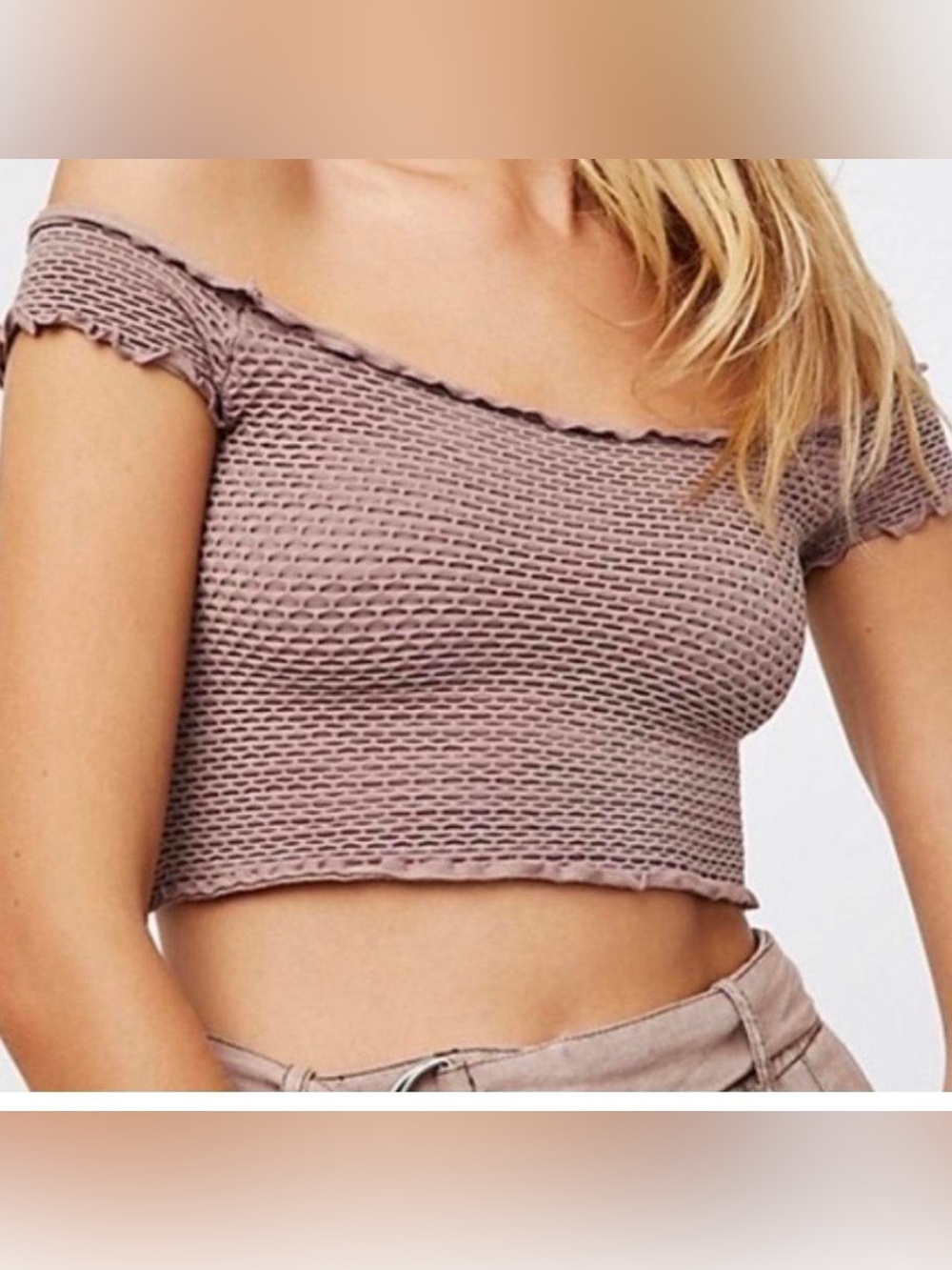 Free people off the shoulder cropped top